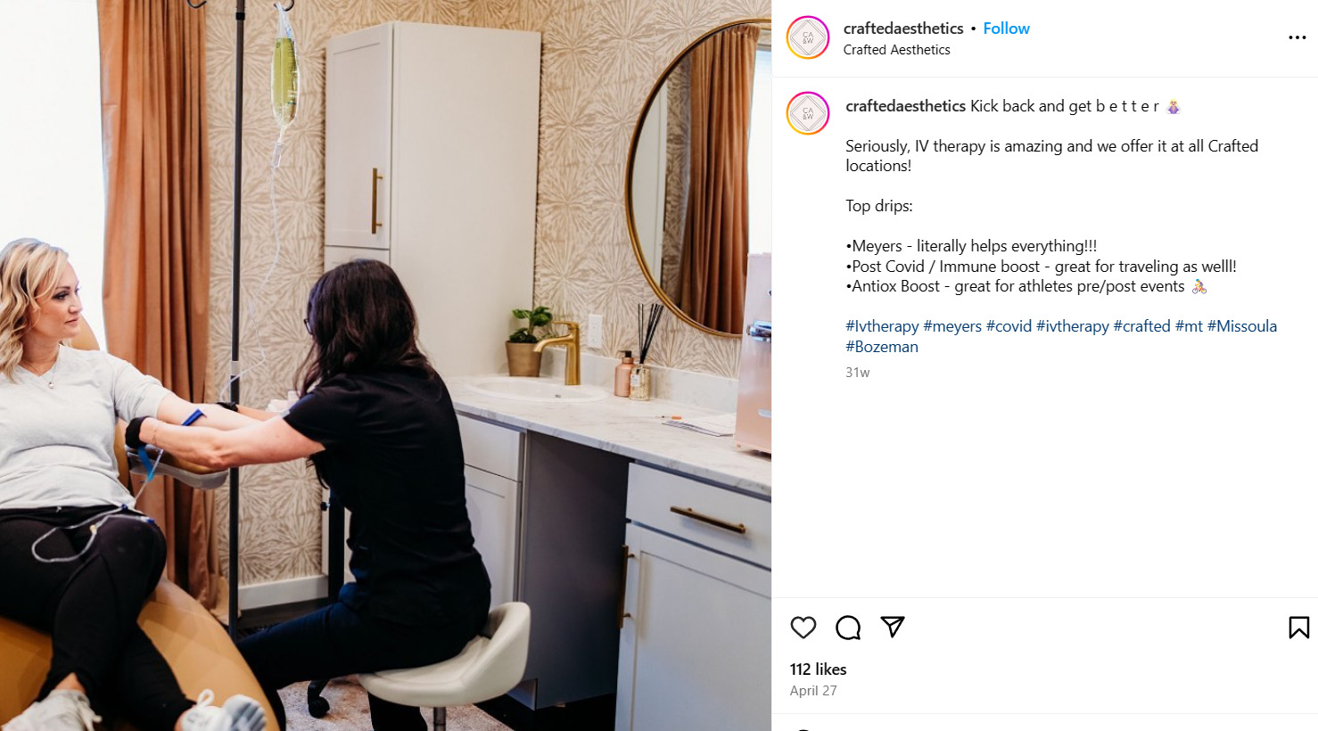 instagram feed iv therapy checkup